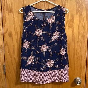 Staccato Navy Floral Sleeveless Top
